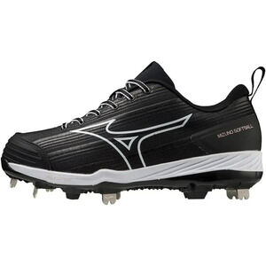 Mizuno Womens Sweep 6-Mid Metal Fastpitch Softball Cleats Black Size 7.5 NWT